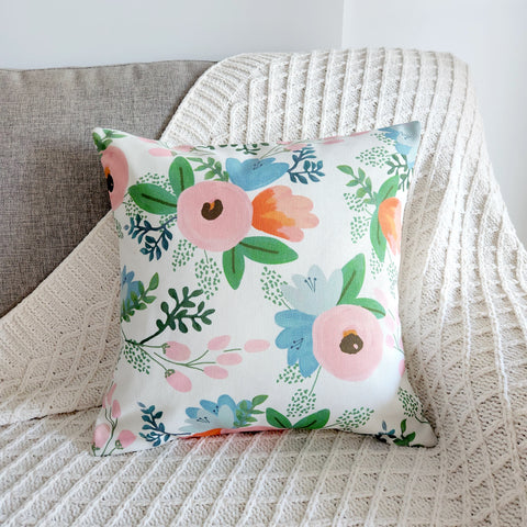 Floral Cushion Cover, Flower Decorative Thrown Pillow Case