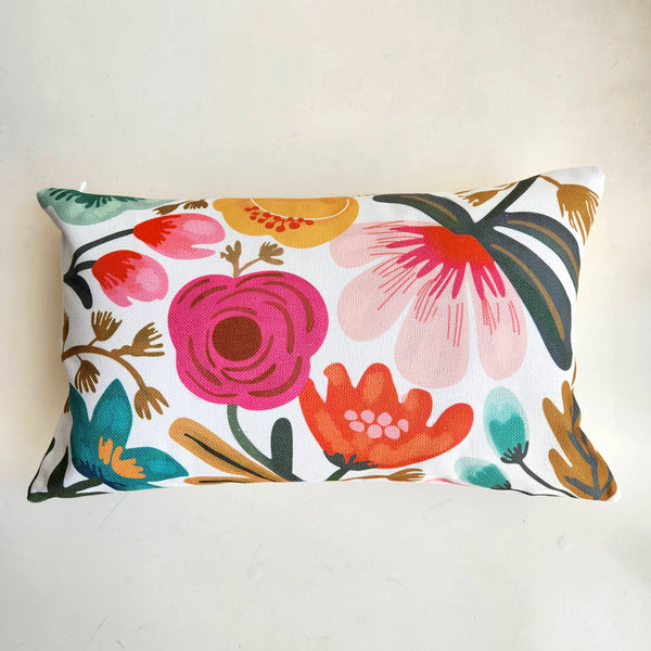 Botanical Cushion Cover, Floral Decorative Cushion Cover, Rectangle Throw Pillow