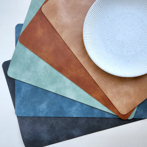 Soft Leather Placemats, PU Leather Table Mats, Dinning Table Decoration