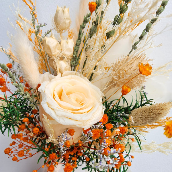 Champagne Flower Girl Bouquet, Dried Flower Posy, Wedding & Event Decoration