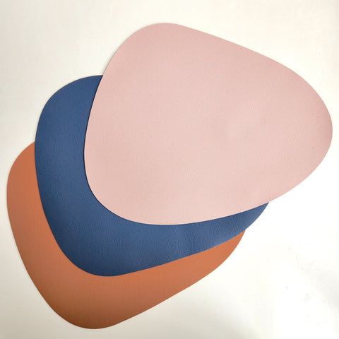 Double sided Table Placemats, Pastel Shape, Waterproof, Heat Resistant, PU Leather