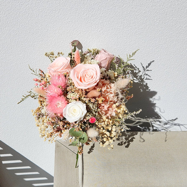 Blush Dried Flower Bouquet, Wedding Bouquet, Wedding Floral Arrangement