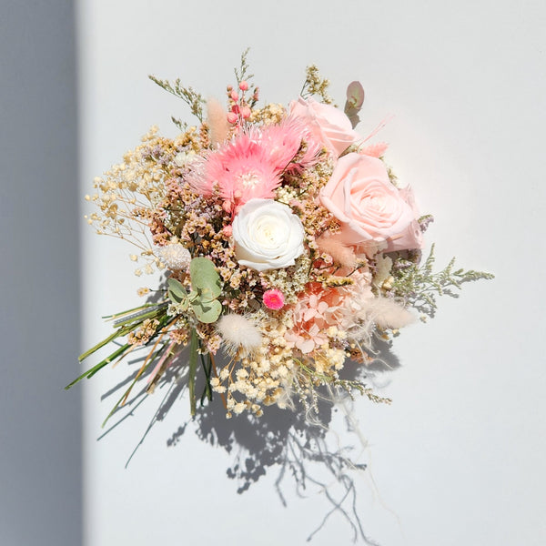 Blush Dried Flower Bouquet, Wedding Bouquet, Wedding Floral Arrangement