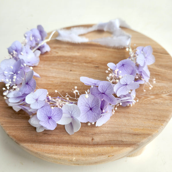 Hydrangea Dried flower crown, Flower Halo, Wedding Headpiece, White/ Ivory, Pink