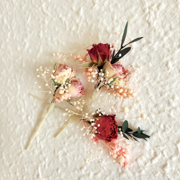 Dried Rose  Hair Pins, Maroon, Blush, Wedding Headpiece, Hair Accessories