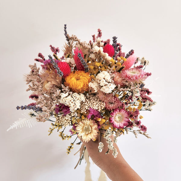 Wild Flower Bouquet, Colourful Dried Flower Bouquet, Wedding Flower Arrangement
