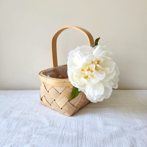 Silk Flower Basket, Flower Girl Basket, Wedding Flower Decoration