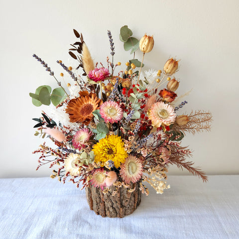 Rustic Flower Tree Vase Arrangement, Daisy Flowers, Centrepiece, Home Decoration