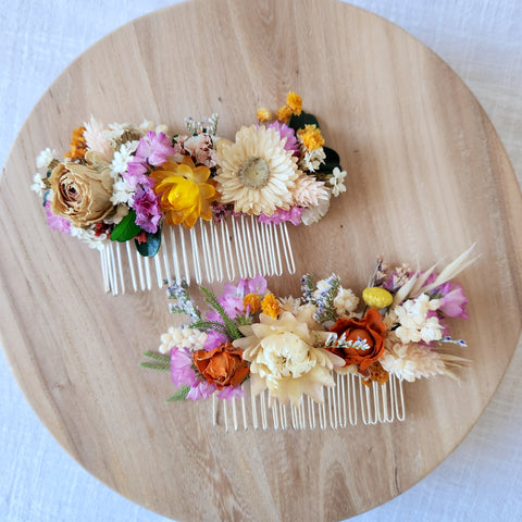 Colourful Wildflower Hair Combs, Dried Flowers, Wedding Flower,  Hair Comb, Photo Props