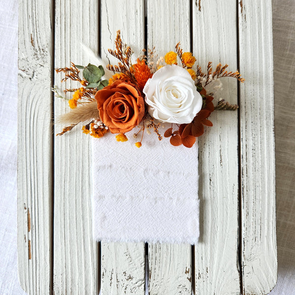 Burnt Orange Dried Flower Wedding Bouquet