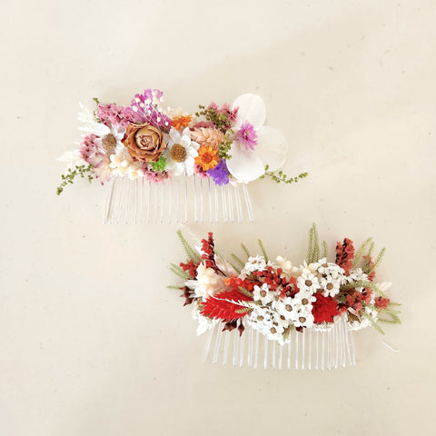 Spring Dried Flower Hair Comb, Wildflowers, Wedding Headpiece, Event Hair Accessories