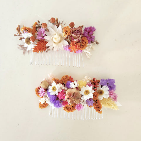 Wildflower Dried Flower Combs, Wedding Flower Arrangement, Event Hair Accessory