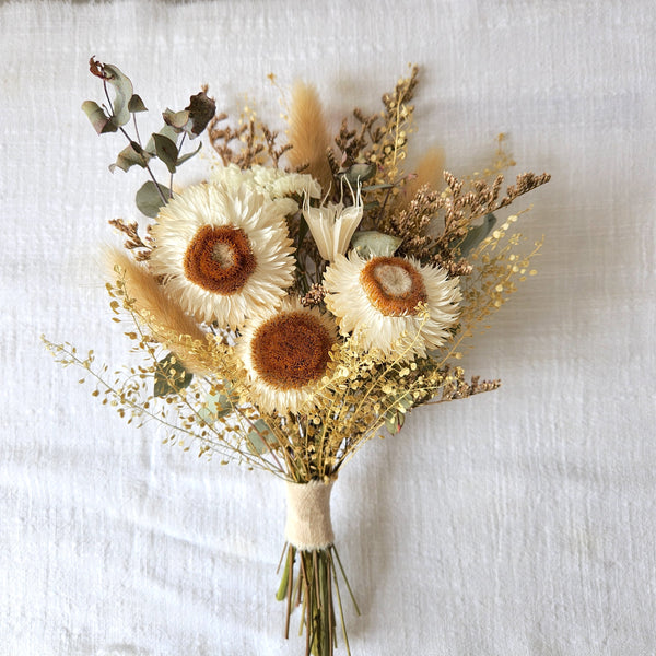 Natural Tone Small Bouquet, Dried Flower Bunch, Wedding Flower, Home Decoration