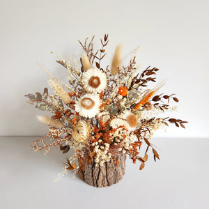 Rustic Flower Tree Vase Arrangement, Cream Daisy Flowers, Centrepiece, Home Decoration