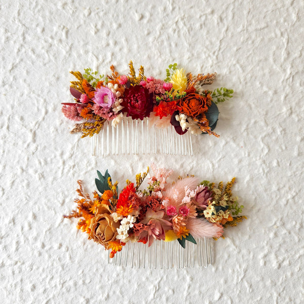 Wildflower Dried Flower Combs, Wedding Flower Arrangement, Event Hair Accessory