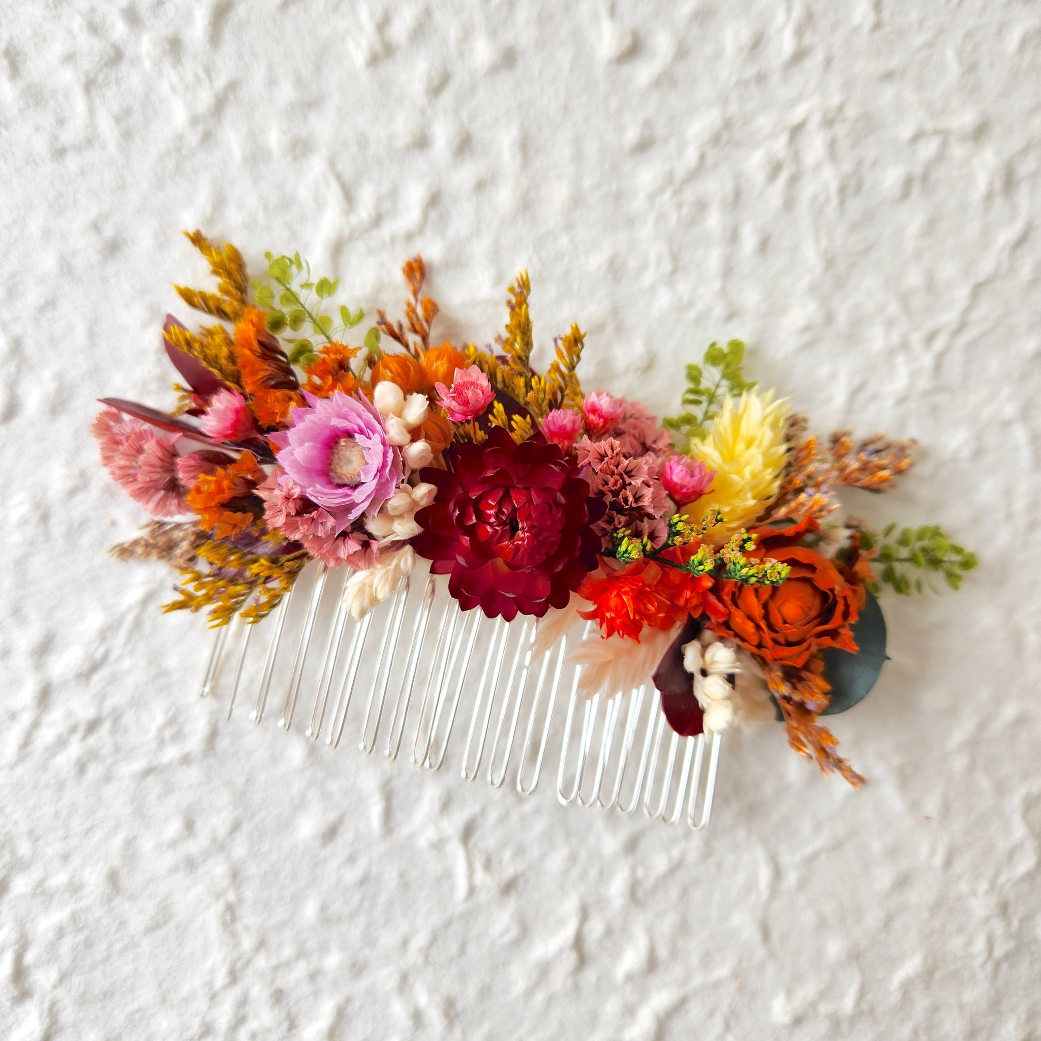 Wildflower Dried Flower Combs, Wedding Flower Arrangement, Event Hair Accessory