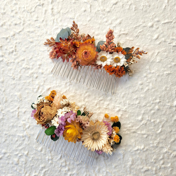 Colourful Wildflower Hair Combs, Dried Flowers, Wedding Flower,  Hair Comb, Photo Props
