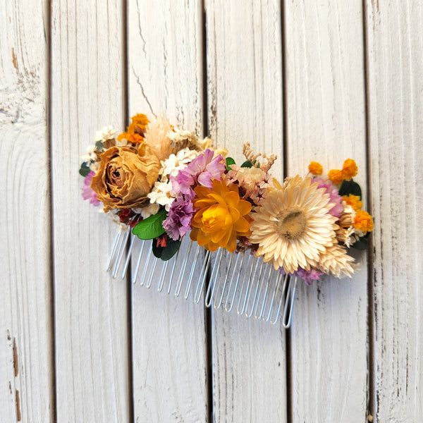 Colourful Wildflower Hair Combs, Dried Flowers, Wedding Flower,  Hair Comb, Photo Props