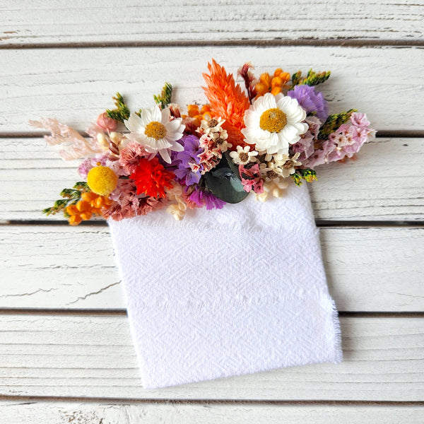 Wildflower Pocket Boutonnieres, Dried Flower Pocket Flowers, Wedding Flower, Groom's Buttonholes