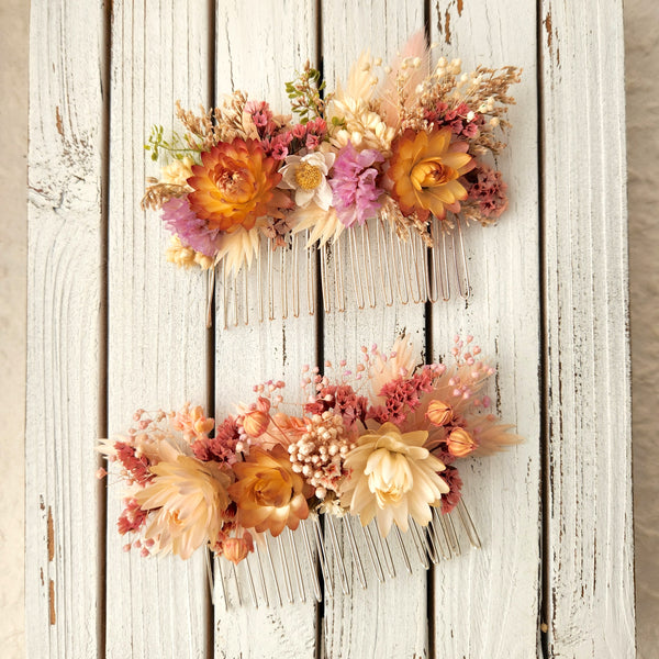 Wildflower Hair Combs, Dried Flower, Wedding Flower, Event Flower Hair Accessary