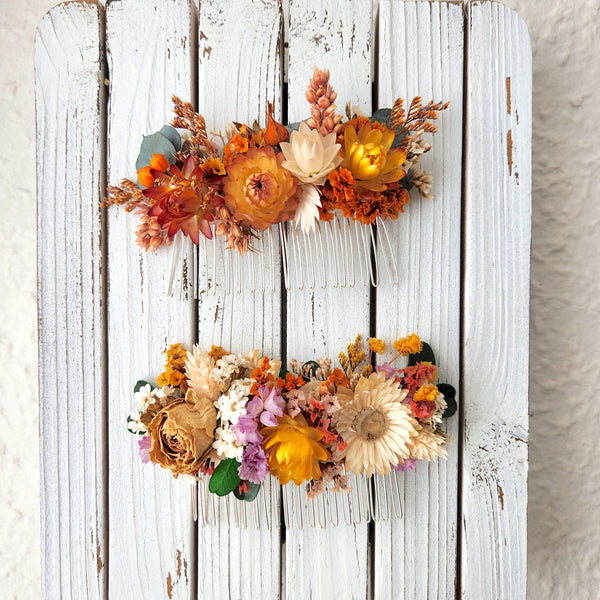 Colourful Wildflower Hair Combs, Dried Flowers, Wedding Flower,  Hair Comb, Photo Props