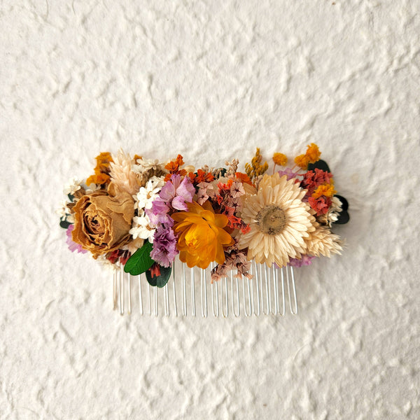 Colourful Wildflower Hair Combs, Dried Flowers, Wedding Flower,  Hair Comb, Photo Props