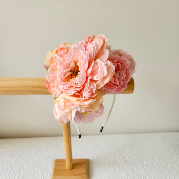 Pink Flower Headband, Wedding Flower Crown, Event Hair Accessories