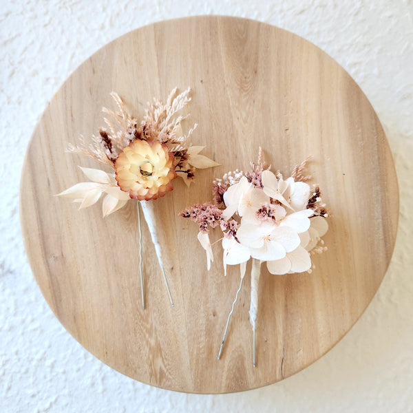 Pale Pink Dried Flower Hair Pins, Wedding Flowers, Event Flowers Hair Accessories