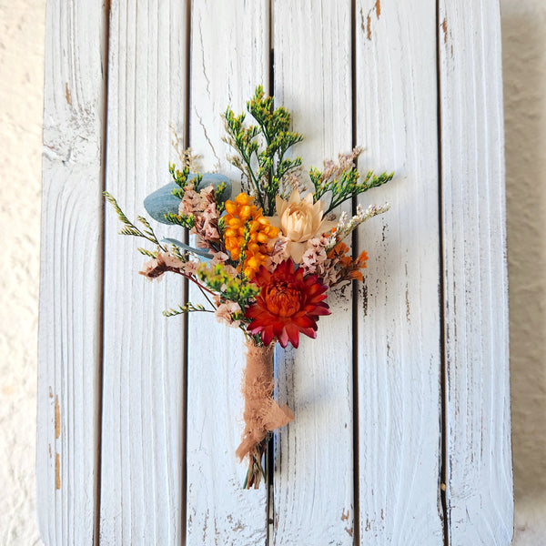 Dried Flower Boutonnieres, Autumn Dried Flowers, Wedding Flowers