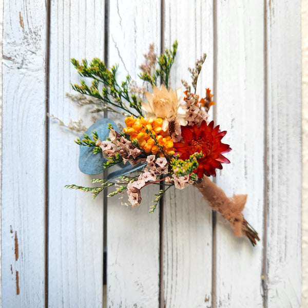 Dried Flower Boutonnieres, Autumn Dried Flowers, Wedding Flowers
