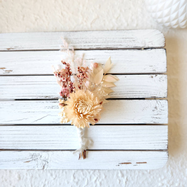 Pink Dried Flower Boutonnieres, Dried Flowers Buttonhole, Wedding Flowers