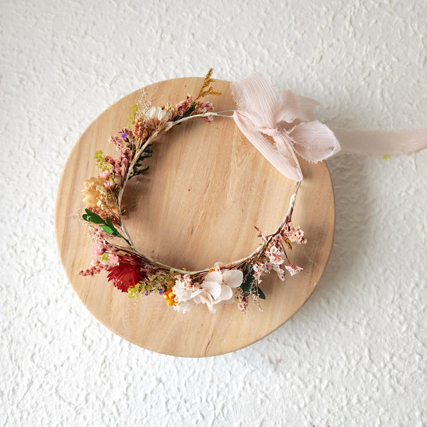 Wildflower Crown,  Dainty Dried Flower Crown, Wedding Flower, Event Flower