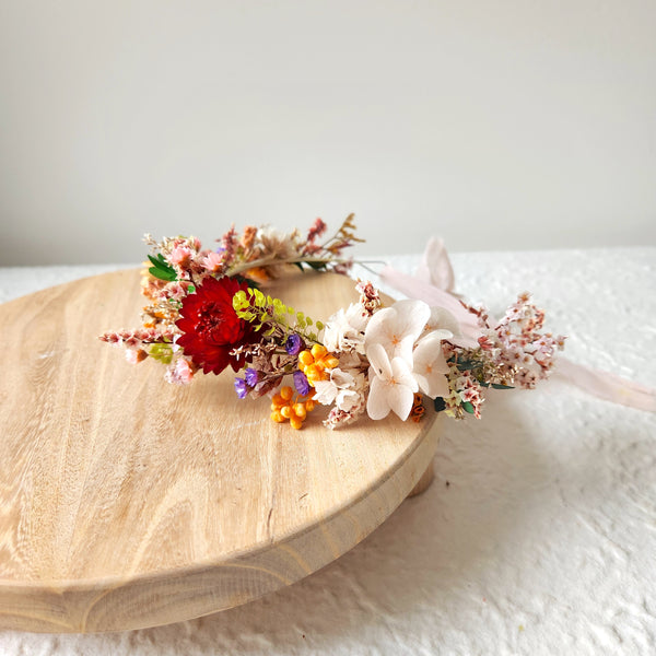Wildflower Crown,  Dainty Dried Flower Crown, Wedding Flower, Event Flower