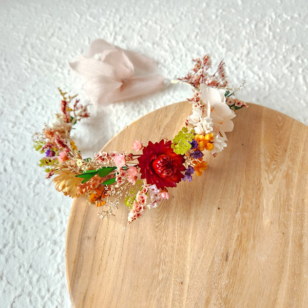 Wildflower Crown,  Dainty Dried Flower Crown, Wedding Flower, Event Flower