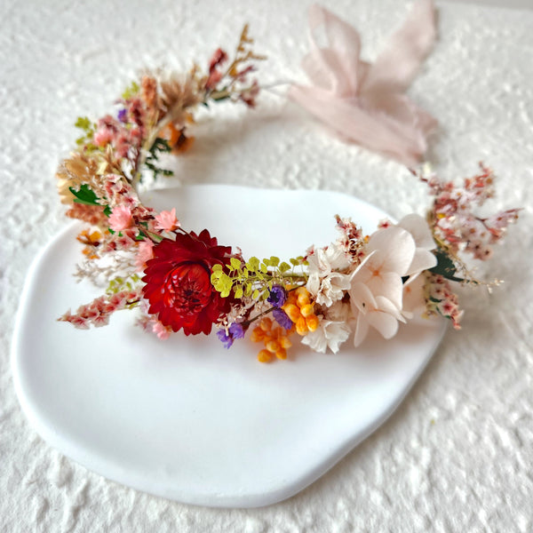Wildflower Crown,  Dainty Dried Flower Crown, Wedding Flower, Event Flower