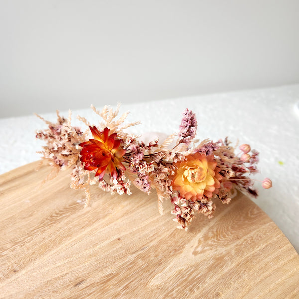 Pastel Pink Dried Flower Crown, Dainty Dried Flower Crown, Wedding Birthday Flowers
