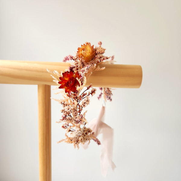 Pastel Pink Dried Flower Crown, Dainty Dried Flower Crown, Wedding Birthday Flowers