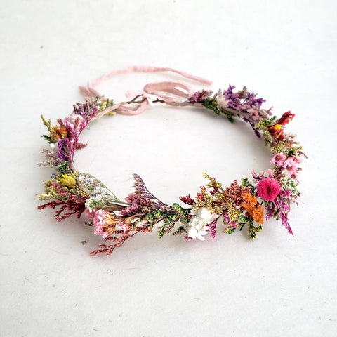Wild Flower Crown, Flower Halo, Wedding Headpiece, Wild Flower
