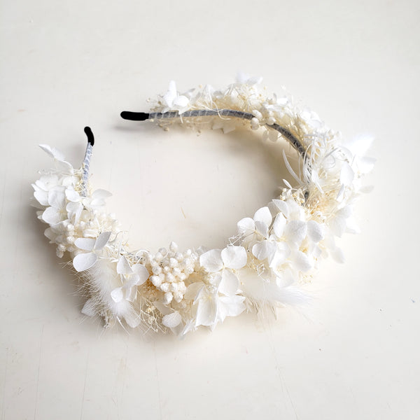 Hydrangea Dried flower crown, Flower Halo, Wedding Headpiece, White/ Ivory, Pink