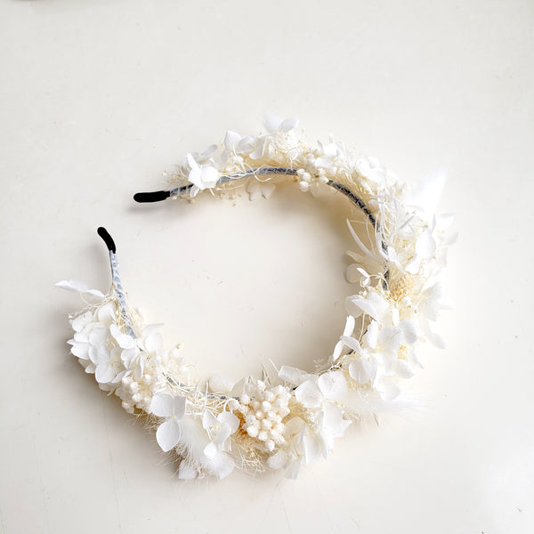 Hydrangea Dried flower crown, Flower Halo, Wedding Headpiece, White/ Ivory, Pink