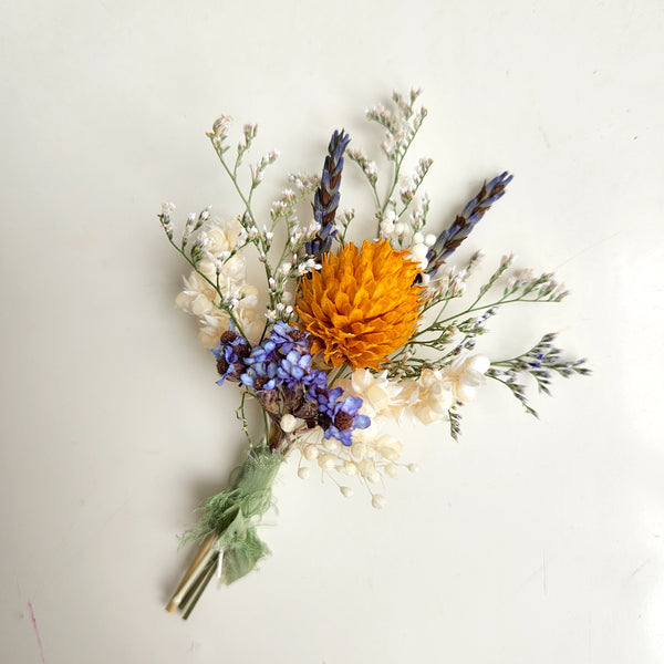 Boho Dried Flower Boutonnieres, Wedding Floral Arrangement