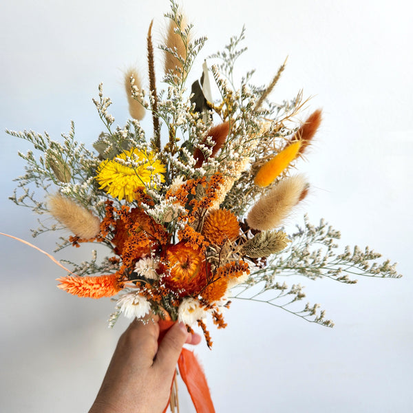 Rustic Dried Flower Wedding Bouquet, Autumn Theme, Wedding Flower